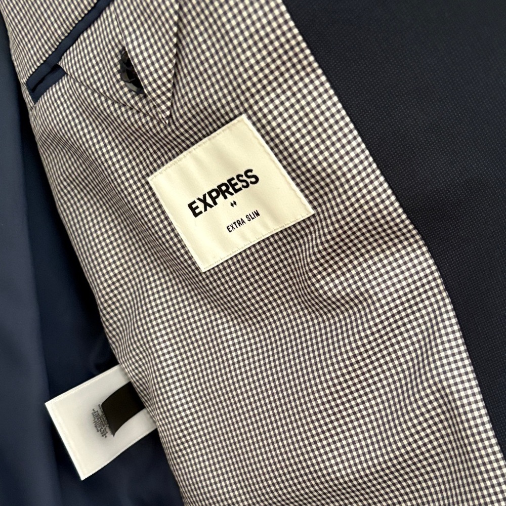 Express Men's Navy Blazer Slim Fit 42L - Picture 9 of 10